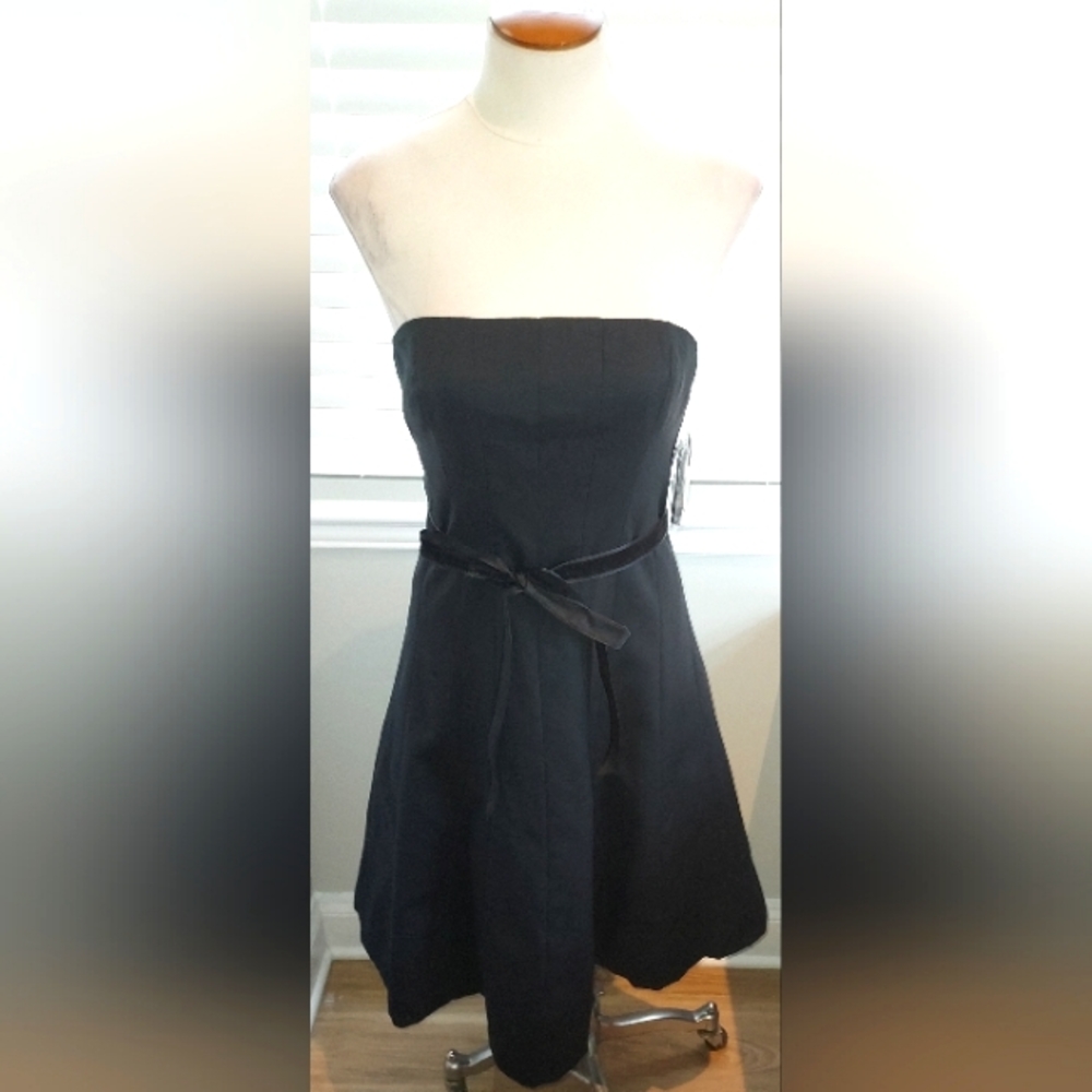 Express Black Strapless Dress Lined Tulle skirt with Lace Hem NWT